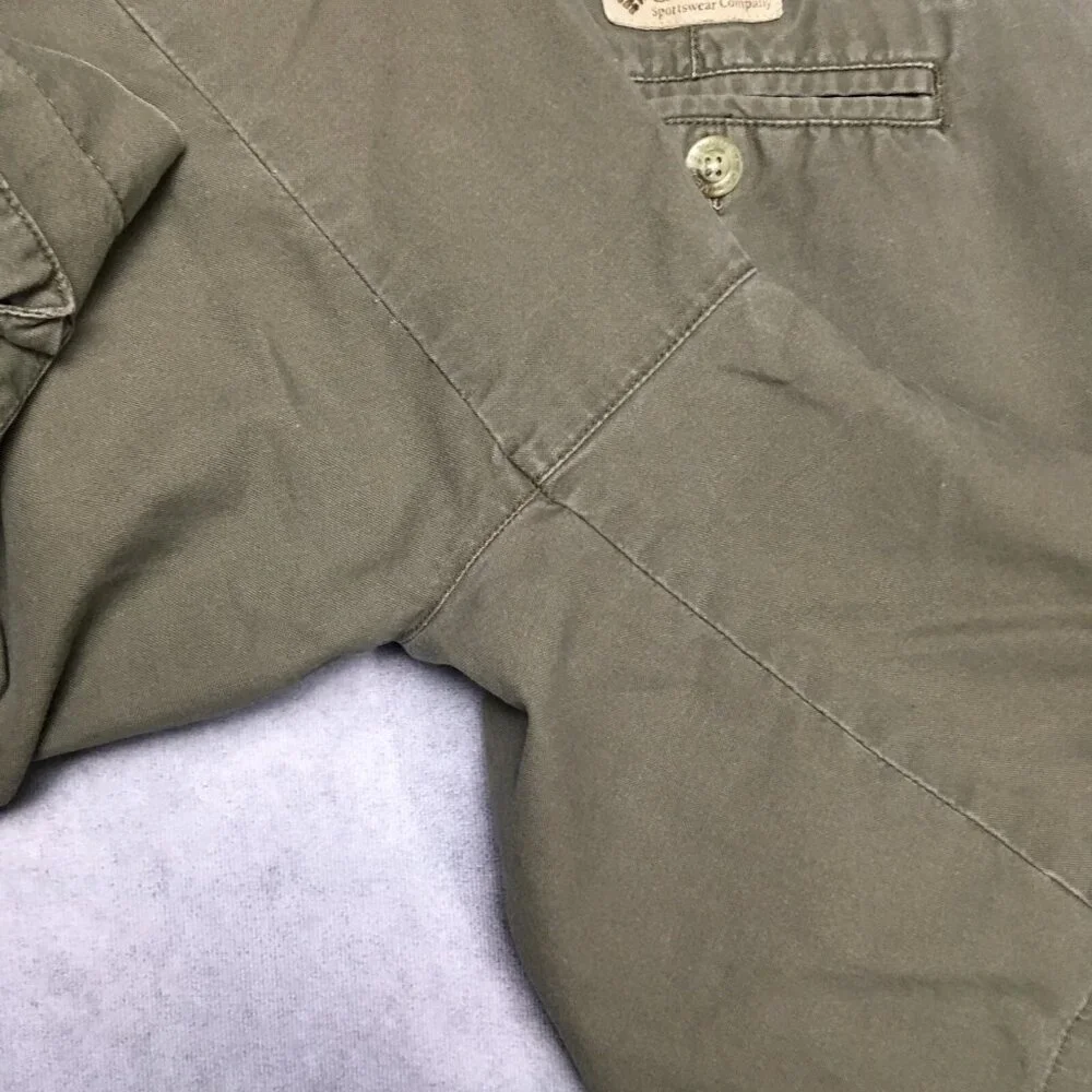 Columbia Mens Cargo Shorts size 34‎ Green Pleated Cotton Trail Summer
